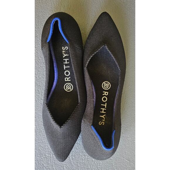 Rothys The Point in Black Solid, Sustainable, Ballet Flats Shoes, Sz W 6.5 - Picture 1 of 7